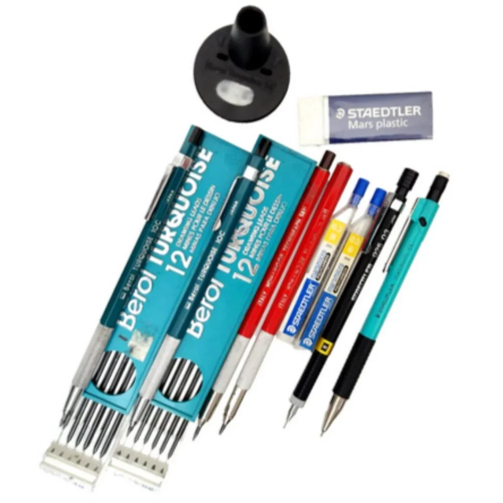 RARE Professional Architecture Drafting & Drawing 12 Piece Pencil & Lead Set